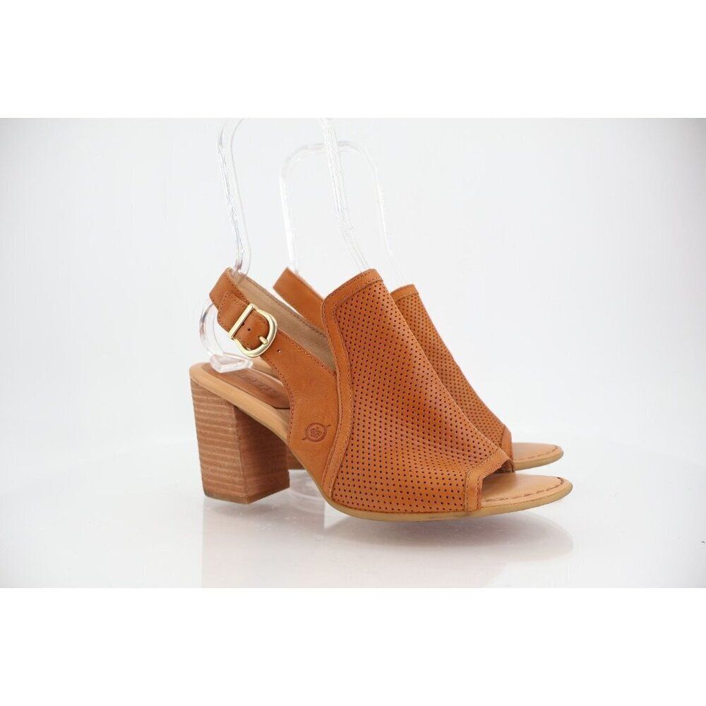 Born Women Sutra Sandal Women 9 Brown Perforated Heels Leather Open Toe